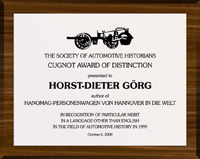 Cugnot-Award Horst Dieter Görg, 2000